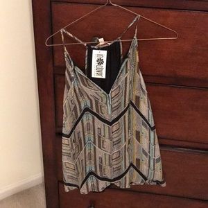 Beautiful multi-colored spaghetti strap blouse